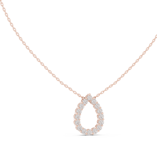 Elegant Pear Shape Diamond Halo Necklace