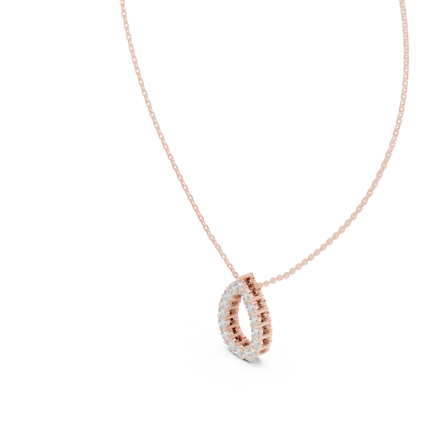 Elegant Pear Shape Diamond Halo Necklace