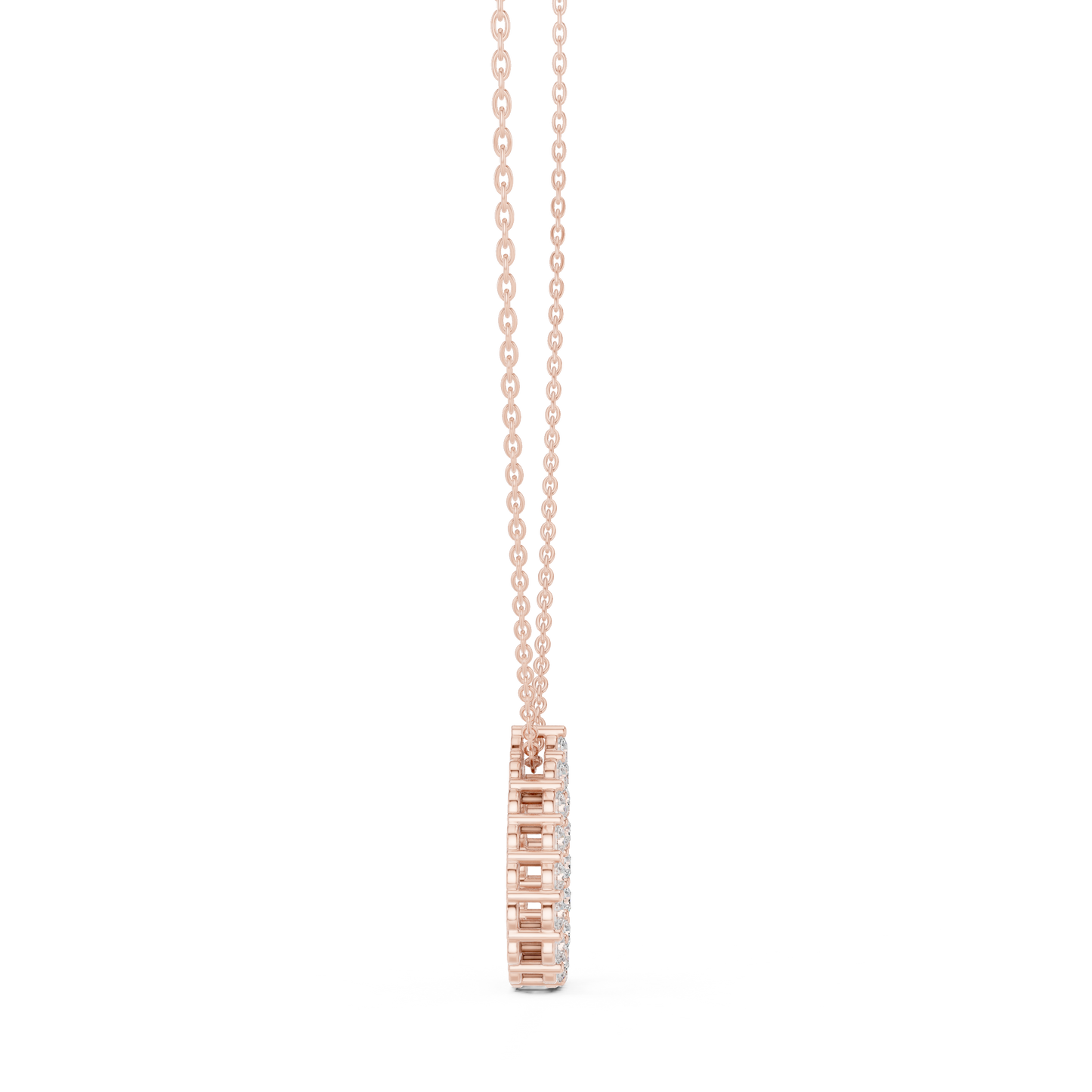 Elegant Pear Shape Diamond Halo Necklace