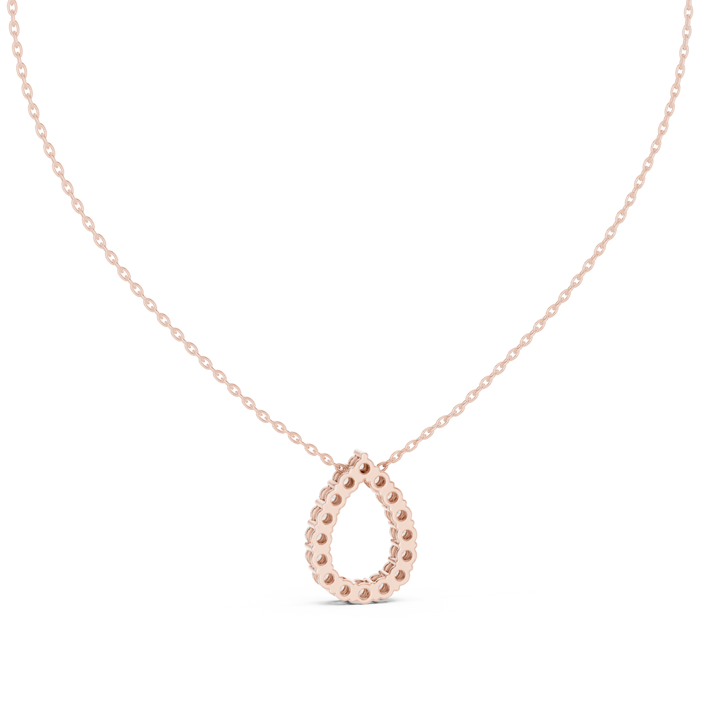 Elegant Pear Shape Diamond Halo Necklace