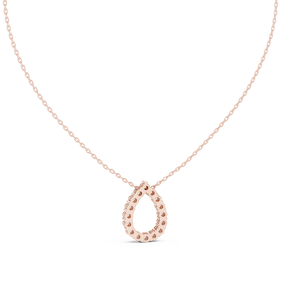 Elegant Pear Shape Diamond Halo Necklace