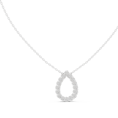 Elegant Pear Shape Diamond Halo Necklace