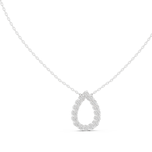 Elegant Pear Shape Diamond Halo Necklace
