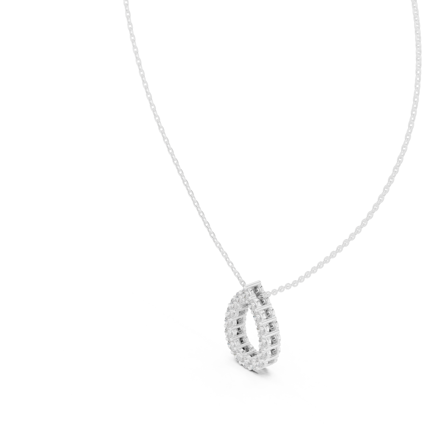 Elegant Pear Shape Diamond Halo Necklace