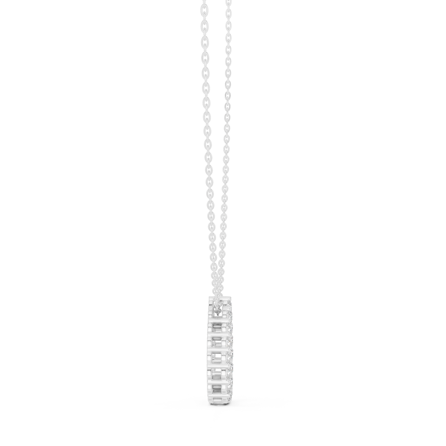 Elegant Pear Shape Diamond Halo Necklace