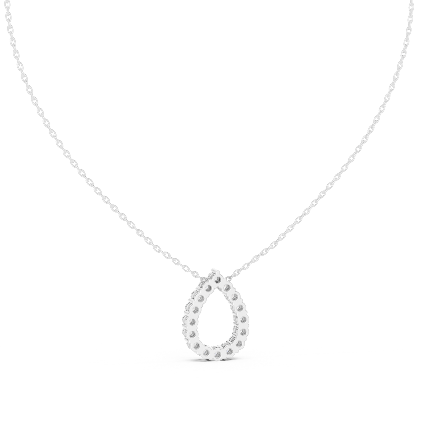 Elegant Pear Shape Diamond Halo Necklace