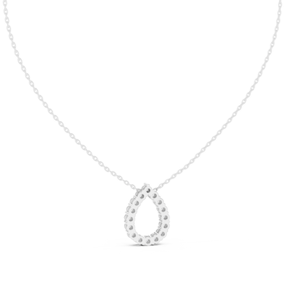 Elegant Pear Shape Diamond Halo Necklace