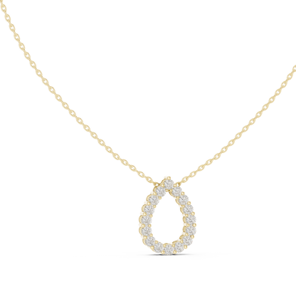 Elegant Pear Shape Diamond Halo Necklace