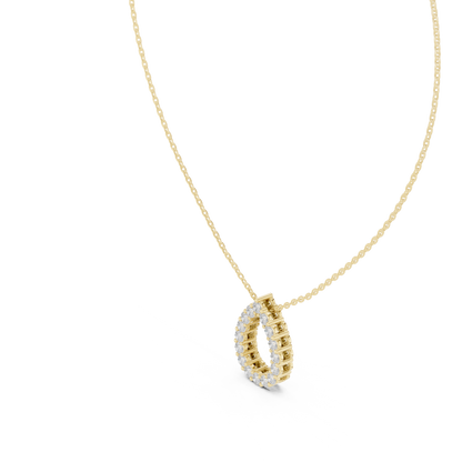 Elegant Pear Shape Diamond Halo Necklace