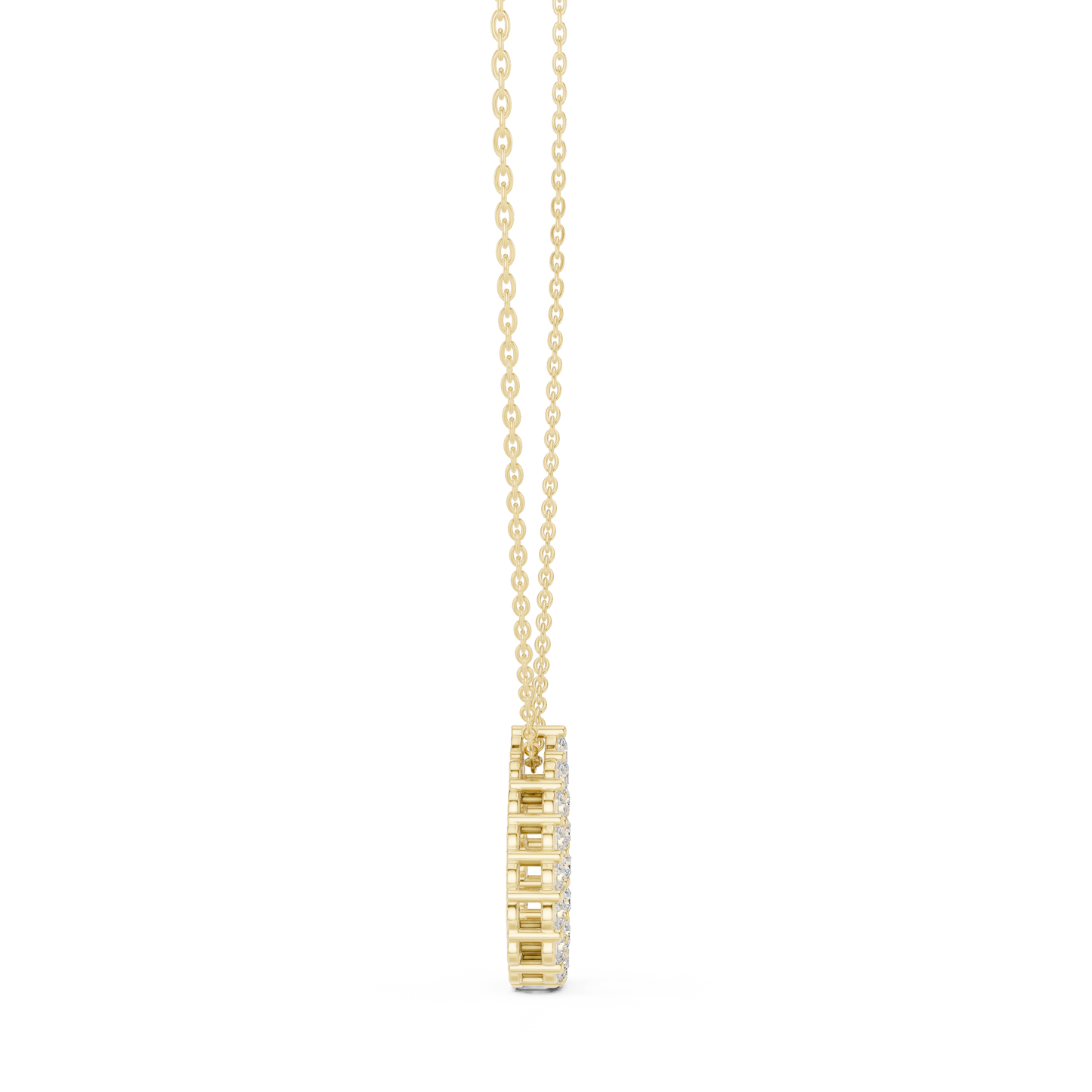 Elegant Pear Shape Diamond Halo Necklace