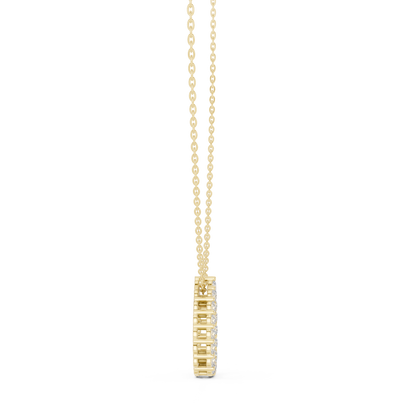 Elegant Pear Shape Diamond Halo Necklace