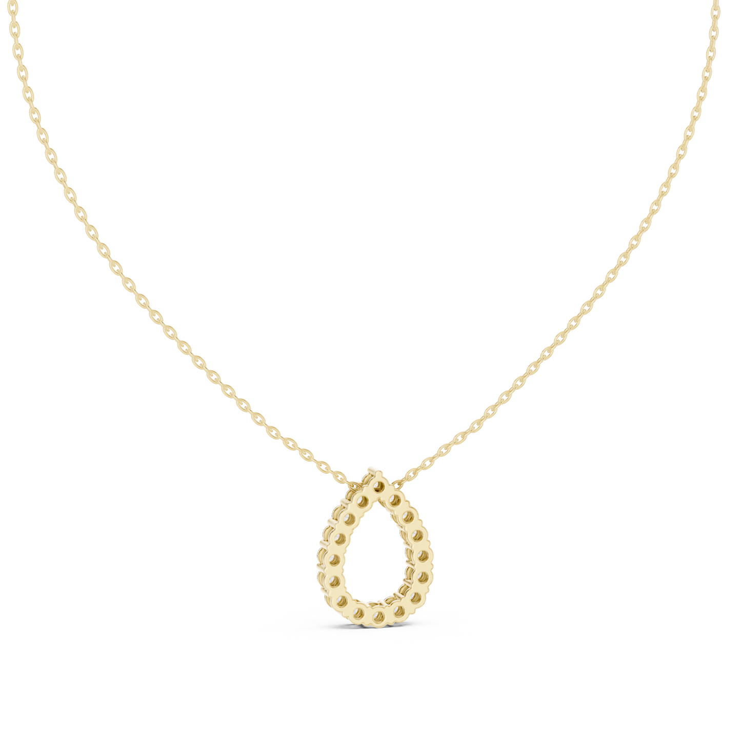 Elegant Pear Shape Diamond Halo Necklace