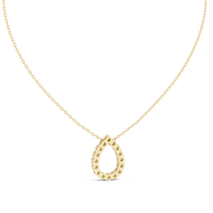 Elegant Pear Shape Diamond Halo Necklace
