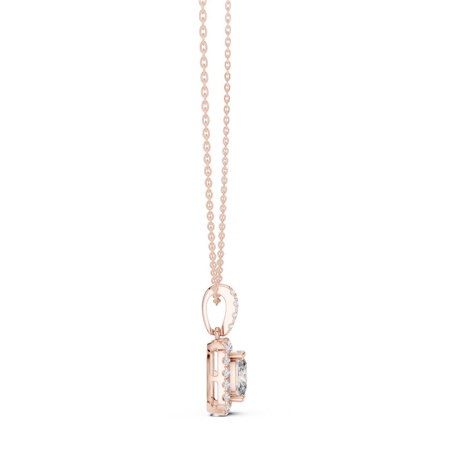 Radiant Cushion Halo Diamond Pendant