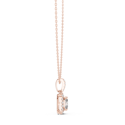 Radiant Cushion Halo Diamond Pendant