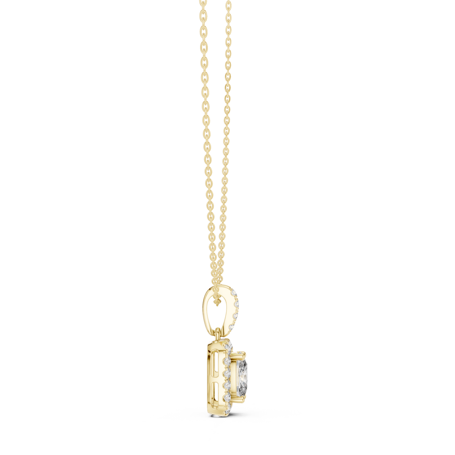 Radiant Cushion Halo Diamond Pendant