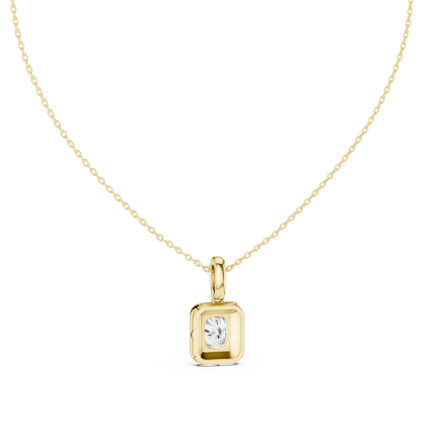 Radiant Cushion Halo Diamond Pendant