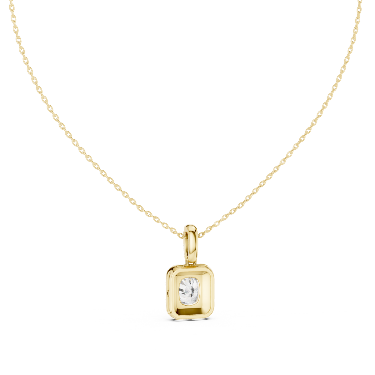 Radiant Cushion Halo Diamond Pendant