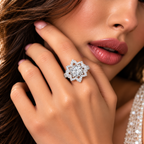 Celestial Star Round Lab Grown Diamond Halo Ring