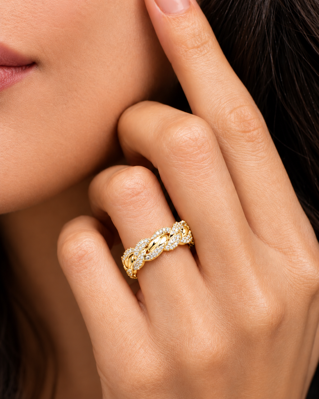 Coralisse Twisted Pavé Lab Grown Diamond Band Ring