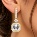 Avelisse Cushion Cut Lab Grown Diamond Drop Earrings