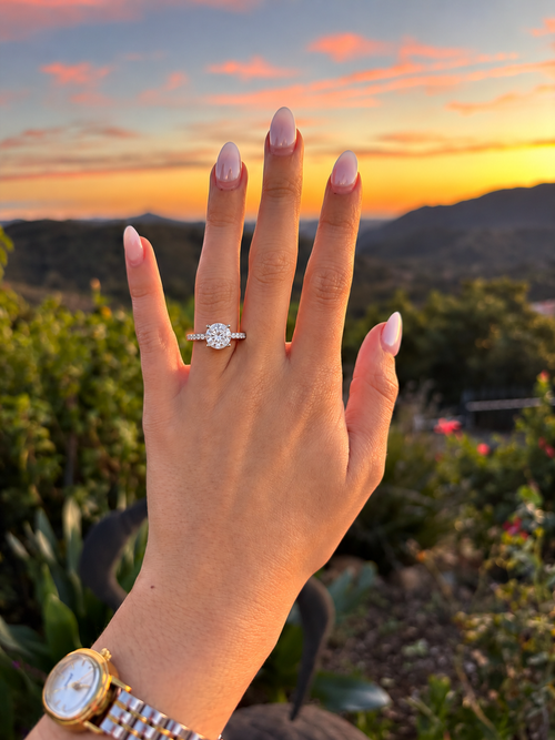 Ardelisse Round-Cut Pavé Lab Grown Diamond Engagement Ring.