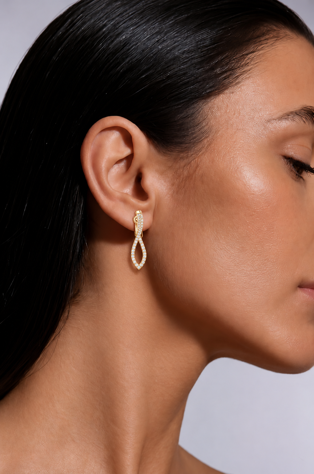 Serelina Teardrop Pavé Lab Grown Diamond Drop Earrings