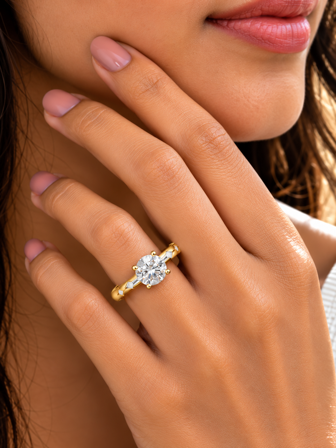 Elaraine Cushion-Cut Lab Grown Diamond Solitaire Ring
