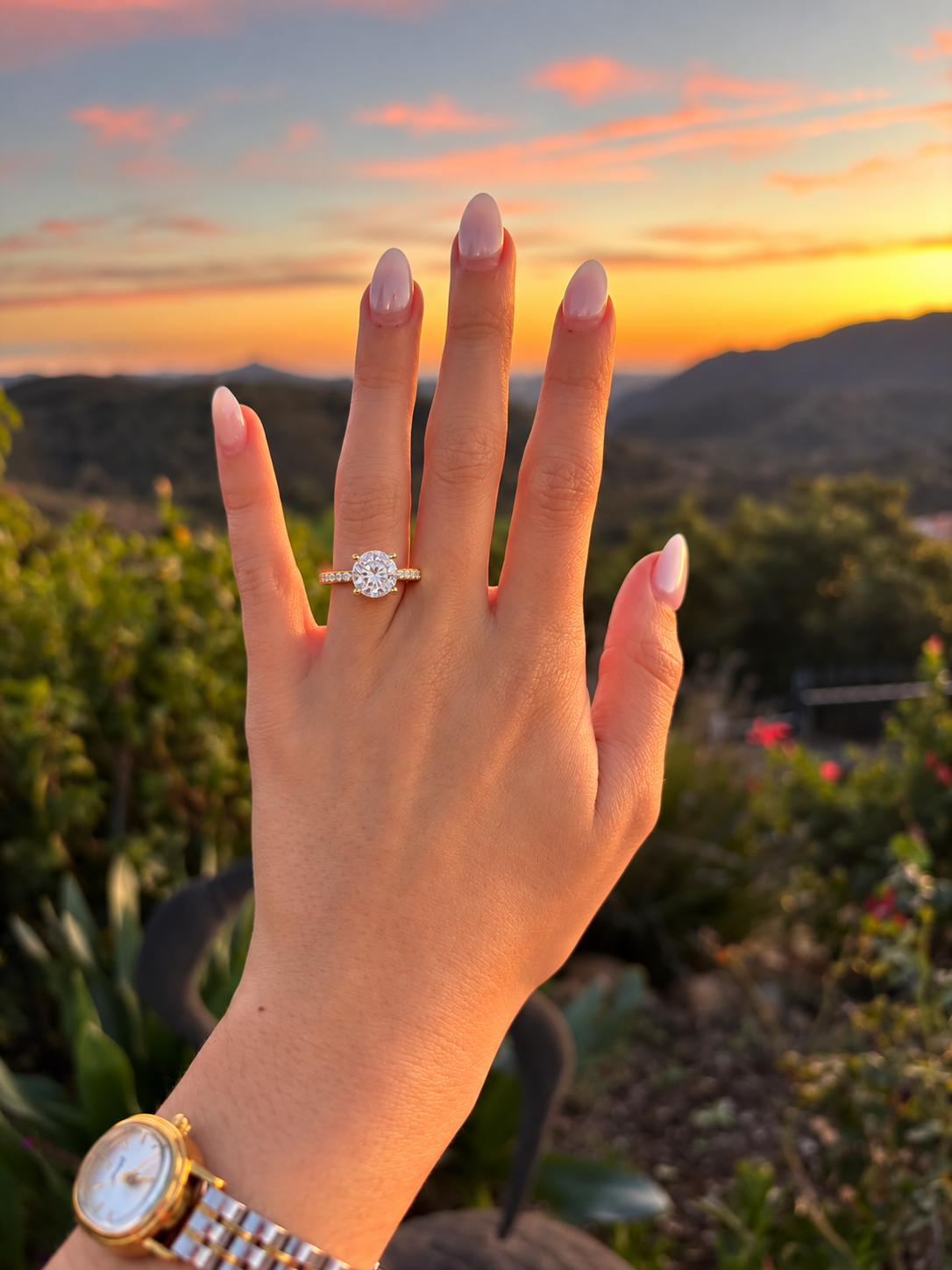 Ardelisse Round-Cut Pavé Lab Grown Diamond Engagement Ring.