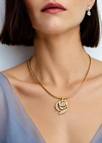 Seraphine Swirl Halo Lab Grown Diamond Pendant Necklace