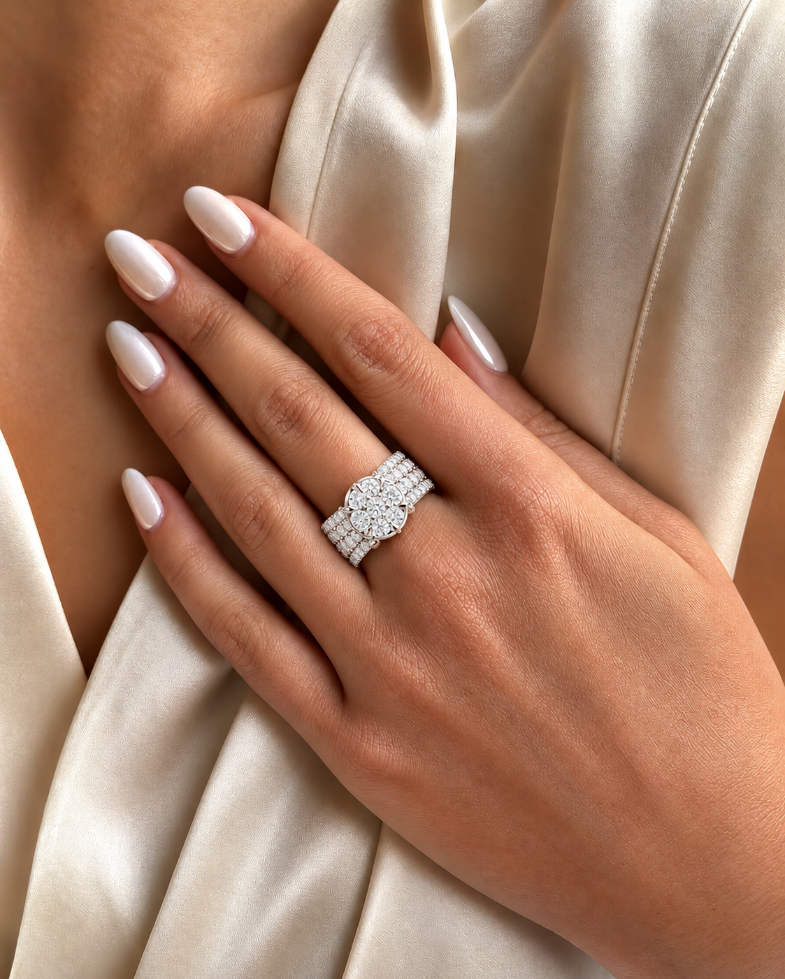 Zelavienne Floral Cluster Lab Grown Diamond Statement Ring