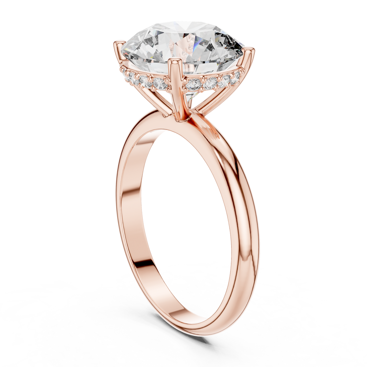 Großer runder Diamant-Verlobungsring für Damen