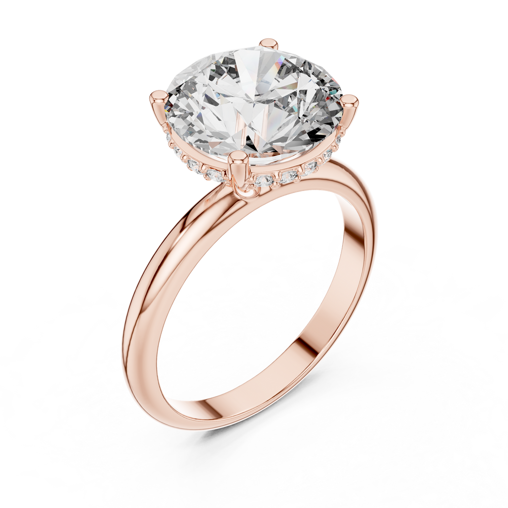 Großer runder Diamant-Verlobungsring für Damen