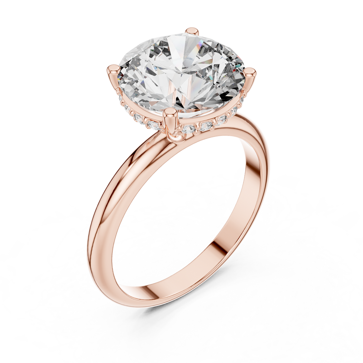 Großer runder Diamant-Verlobungsring für Damen