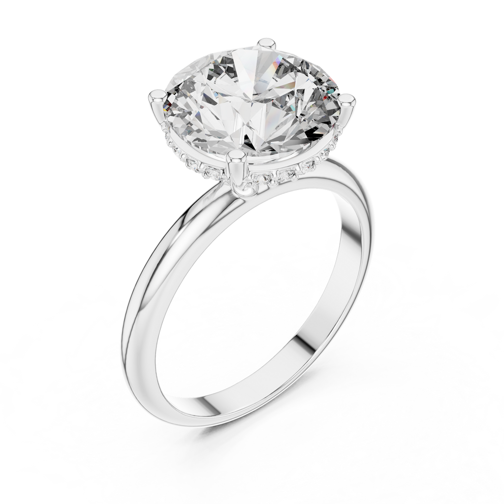Großer runder Diamant-Verlobungsring für Damen
