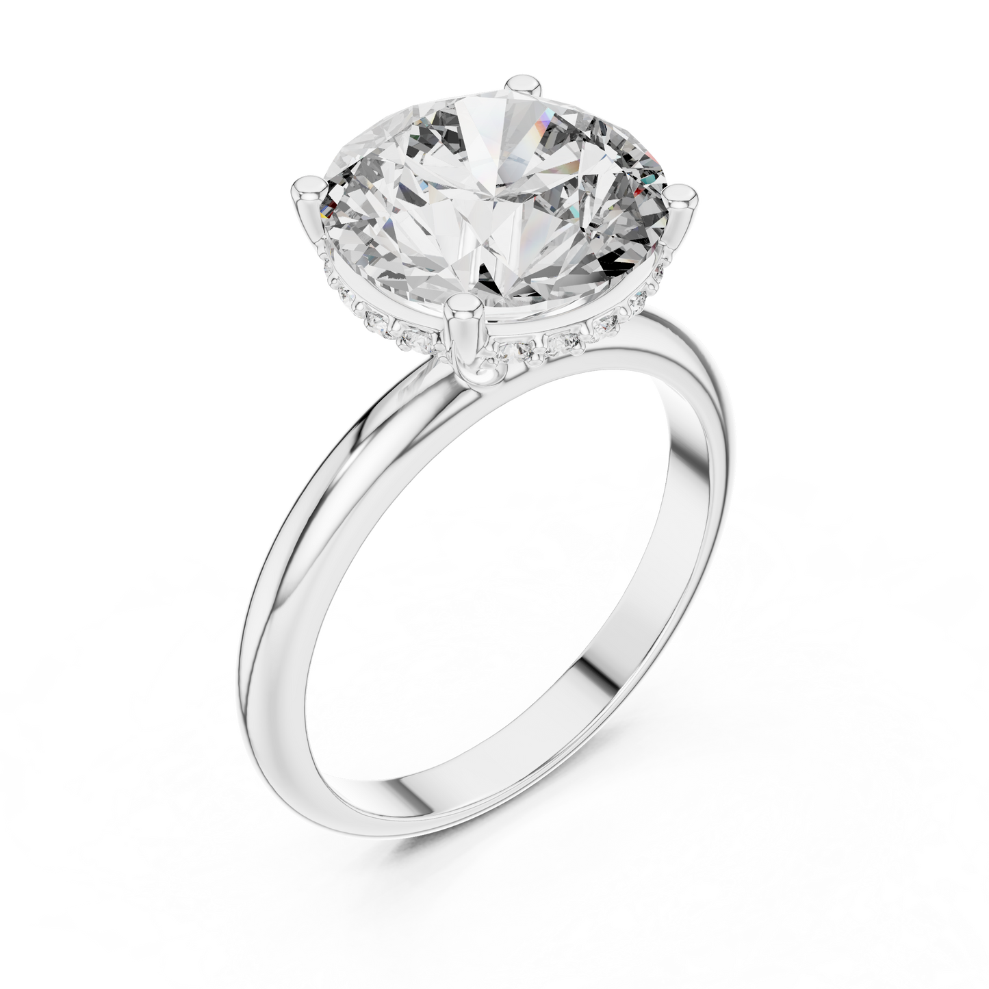 Large Round Cut Diamond Engagement Ring for Women