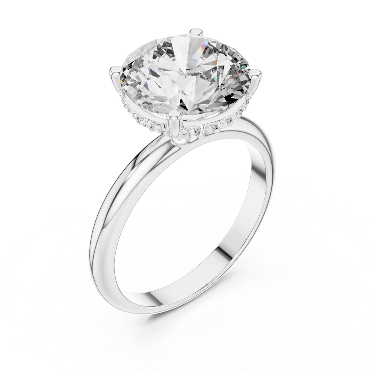Großer runder Diamant-Verlobungsring für Damen