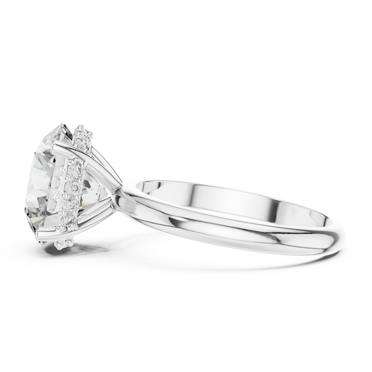 Großer runder Diamant-Verlobungsring für Damen
