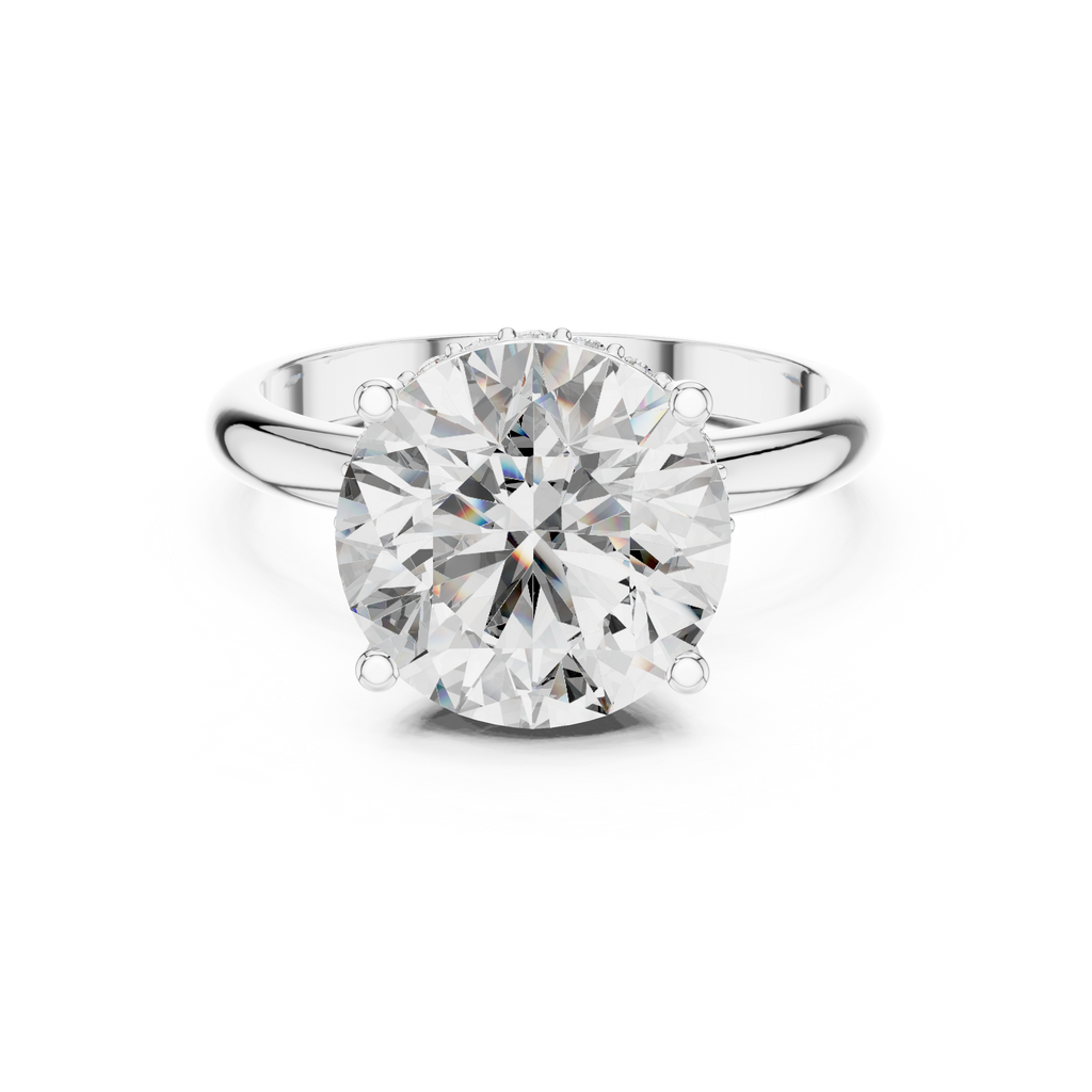 Großer runder Diamant-Verlobungsring für Damen