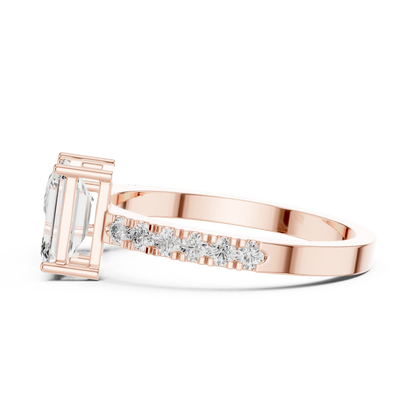 Pear and Emerald Cut Diamond Gold Band – Modern Luxury Ring.