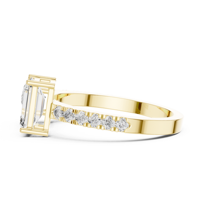 Pear and Emerald Cut Diamond Gold Band – Modern Luxury Ring.
