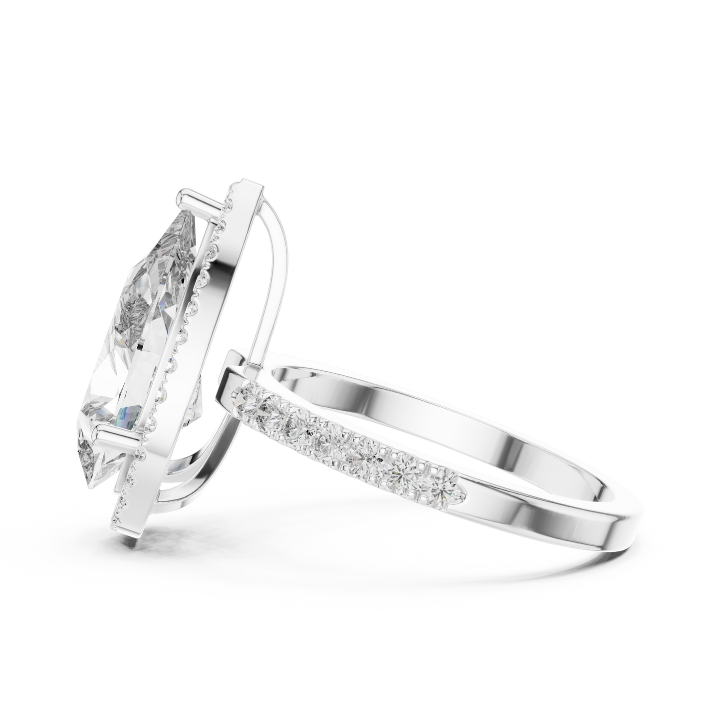 Pear Cut Diamond Halo Ring – Elegant Diamond Engagement Ring.