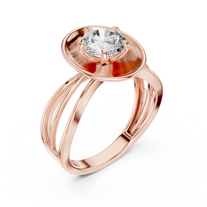 Modern Round Cut Diamond Ring