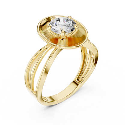 Modern Round Cut Diamond Ring