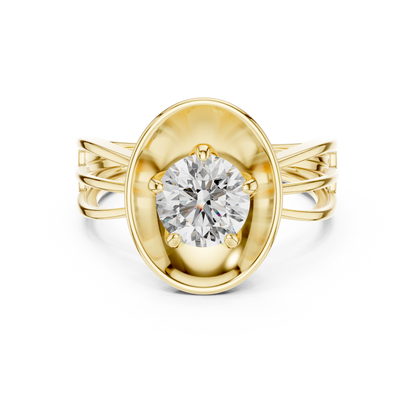 Modern Round Cut Diamond Ring