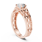 Designer Round Cut Halo Diamond Ring – Elegant Gold Ring.