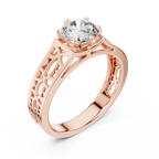 Designer Round Cut Halo Diamond Ring – Elegant Gold Ring.