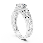 Designer Round Cut Halo Diamond Ring – Elegant Gold Ring.