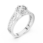 Designer Round Cut Halo Diamond Ring – Elegant Gold Ring.