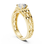 Designer Round Cut Halo Diamond Ring – Elegant Gold Ring.